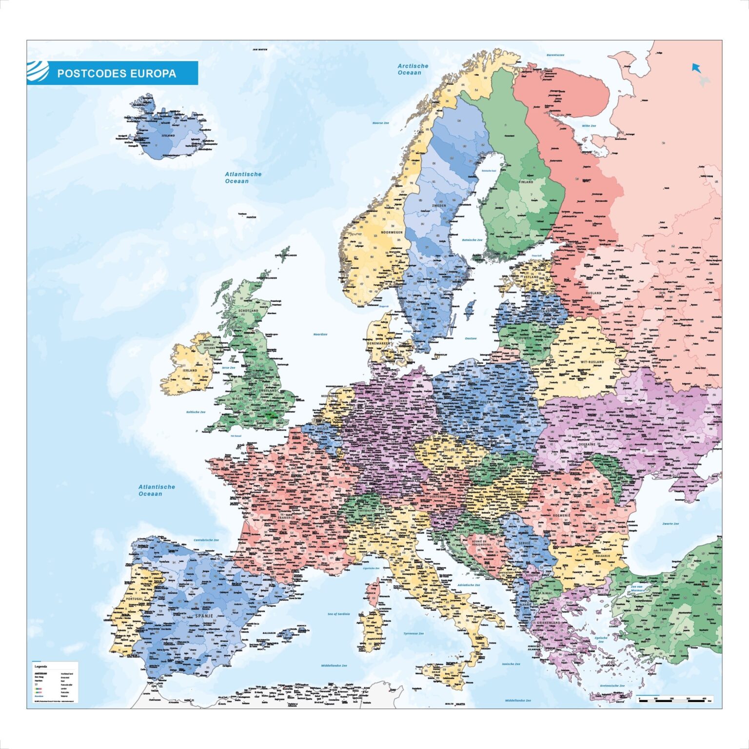 Europa Natuurkundig Europa Kaarten Vector Map