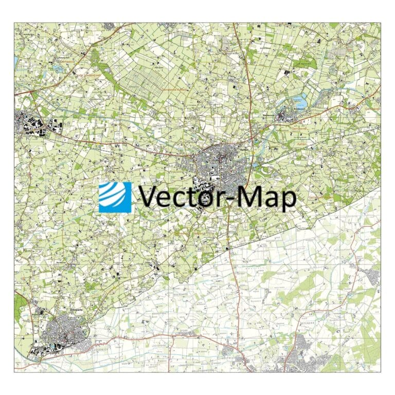 Topografische Kaart Echt Susteren Gemeente Plattegronden Vector Map