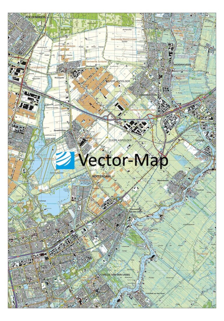 Topografische Kaart Zuidplas Gemeente Plattegronden Vector Map