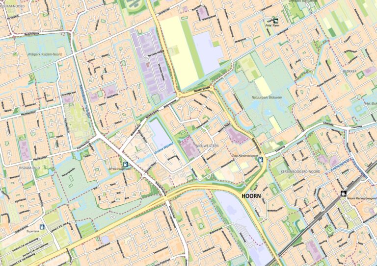 Gedetailleerde Kaart Hoorn Stedenkaarten Nederland Vector Map