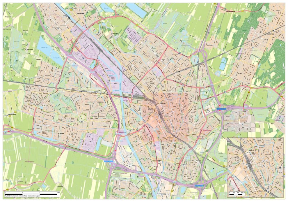 Gedetailleerde Kaart Hoorn Stedenkaarten Nederland Vector Map