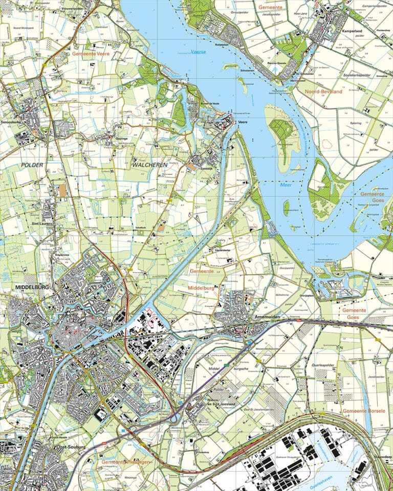 Topografische Kaart H Cadzand Digitaal Topografische Kaarten Vector Map