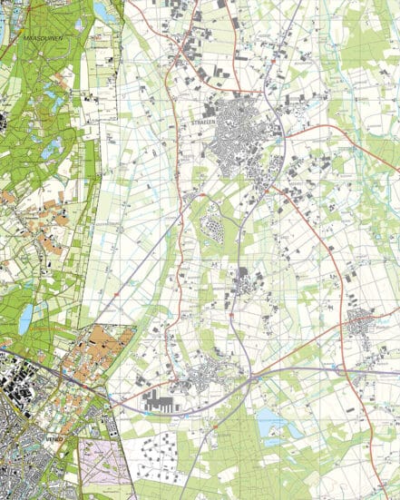 Topografische Kaart H Venlo Digitaal Topografische Kaarten Vector Map