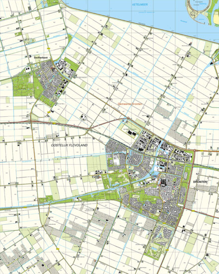 Topografische Kaart H Dronten Digitaal Topografische Kaarten Vector Map