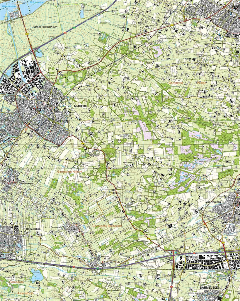 Topografische Kaart 32E Nijkerk Digitaal Topografische Kaarten Vector Map