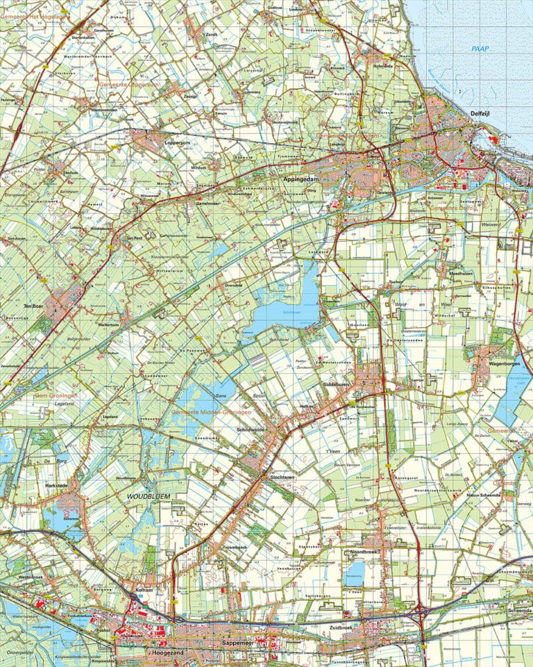 Topografische Kaart O Dollard Digitaal Topografische Kaarten Vector Map