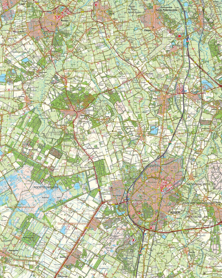 Topografische Kaart W Assen Digitaal Topografische Kaarten Vector Map