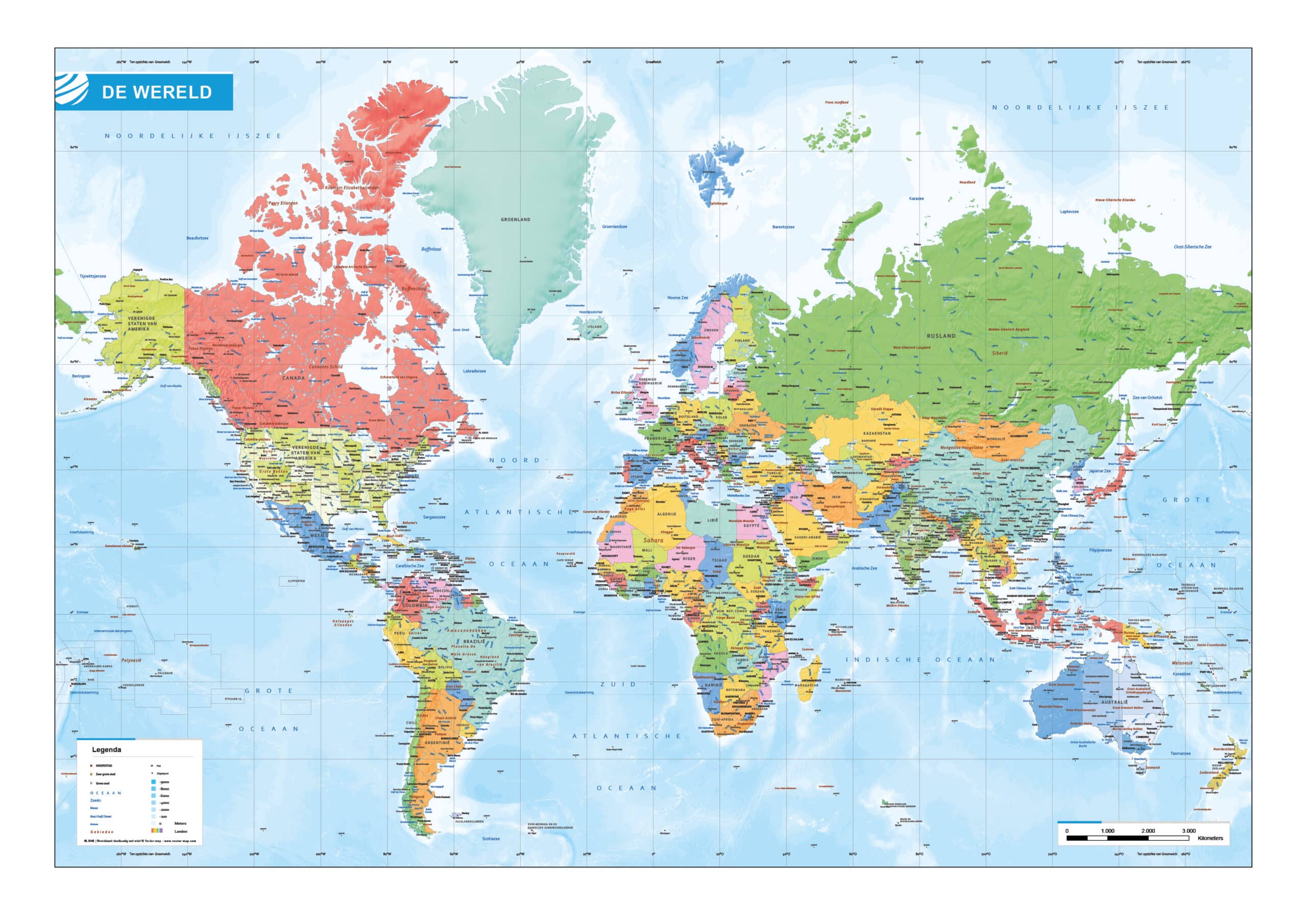 Wereldkaart Staatkundig Wereldkaarten Vector Map Wereldkaart Staatkundig Wereldkaarten Vector Map