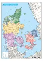 Landkaart Denemarken staatkundig