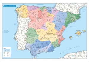 Landkaart Spanje staatkundig