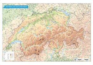 Landkaart Zwitserland natuurkundig