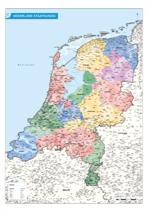 Landkaart Nederland staatkundig