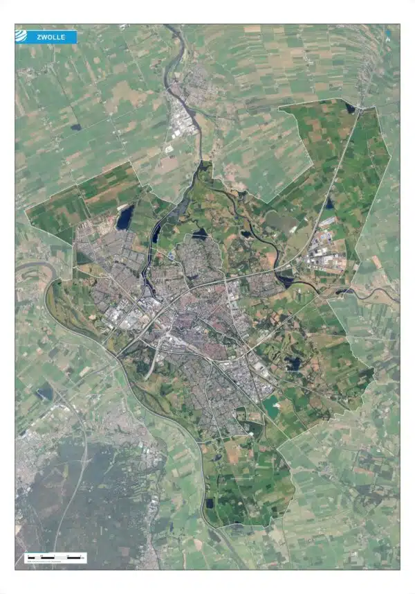 Luchtfoto Zwolle met wijken
