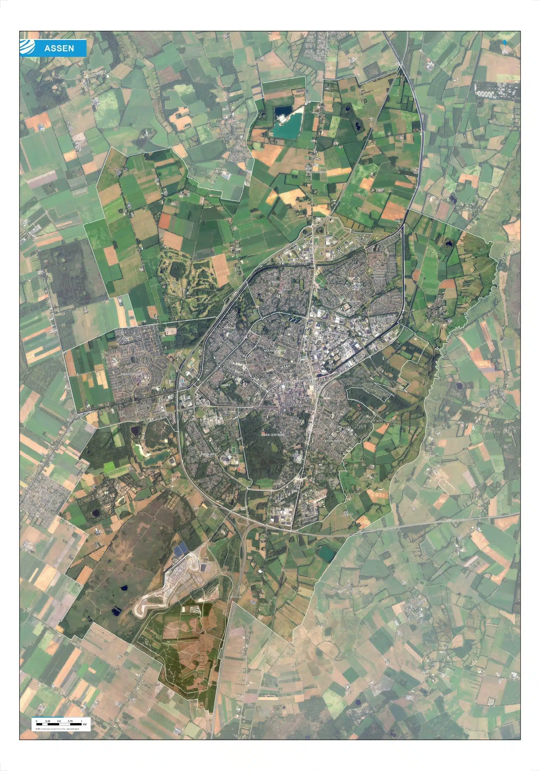 Luchtfoto Assen met wijken