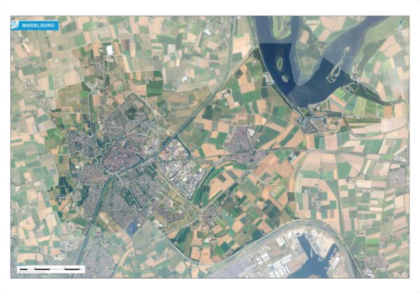 Luchtfoto Middelburg met wijken