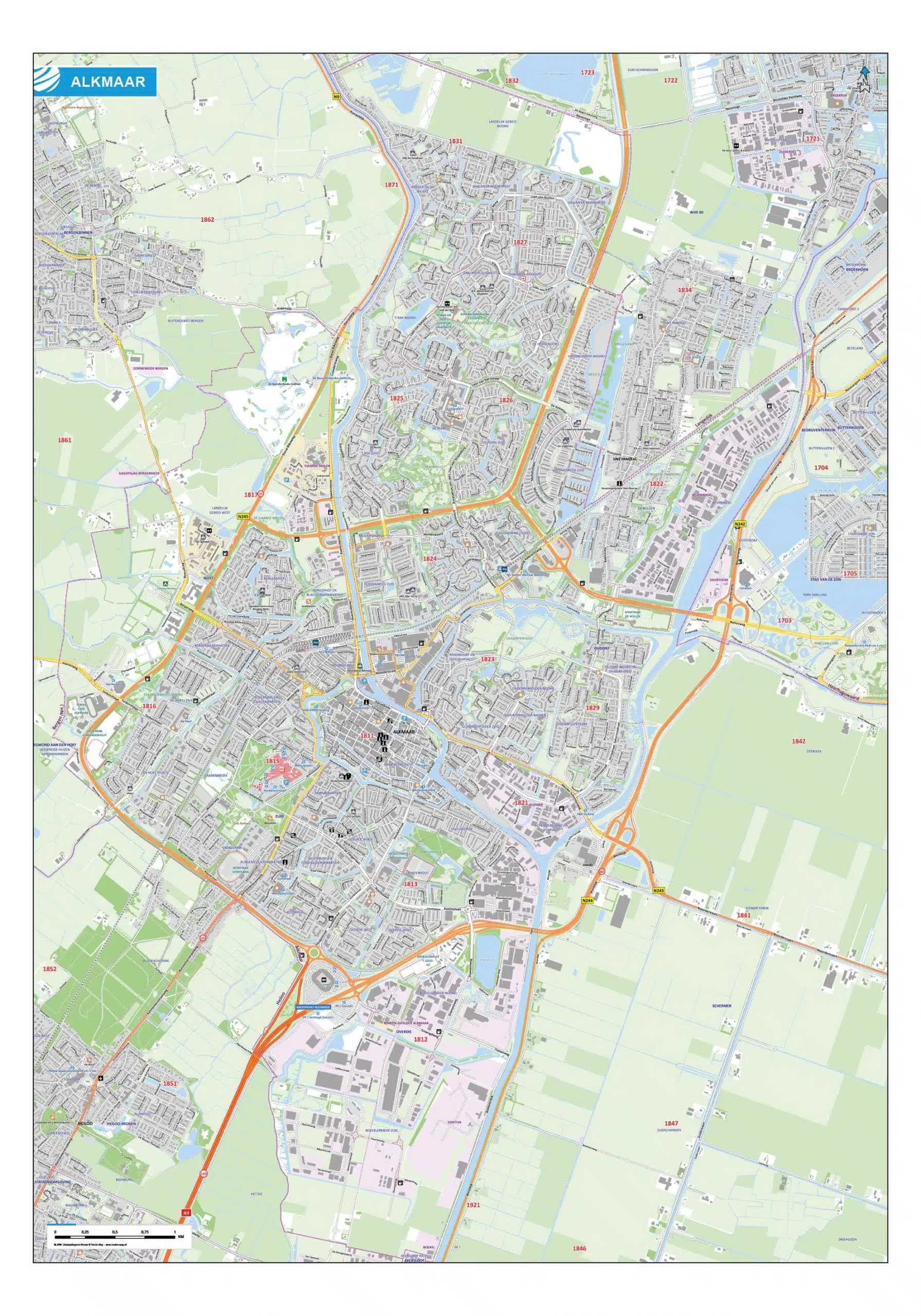 Stadsplattegrond - Kaart Alkmaar