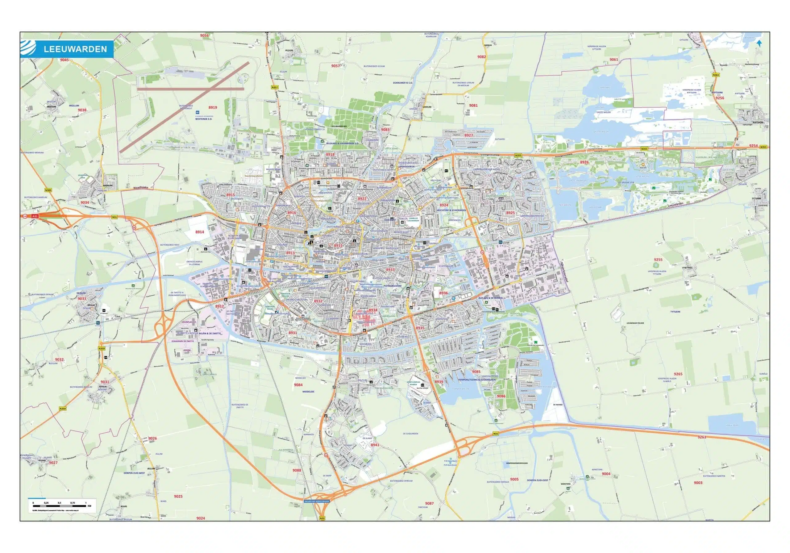 Stadsplattegrond - Kaart Leeuwarden