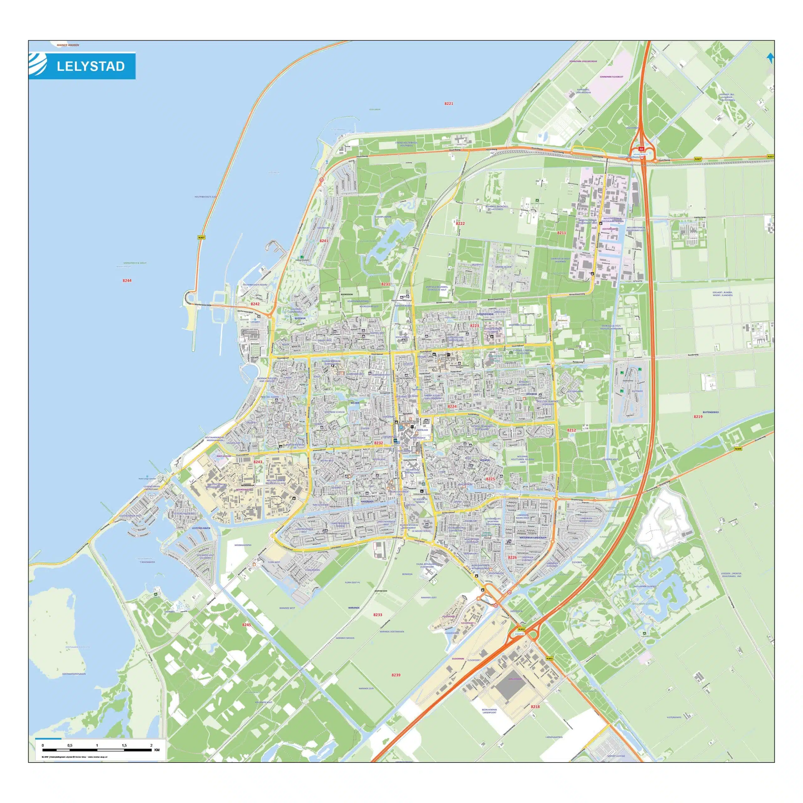 Stadsplattegrond - Kaart Lelystad