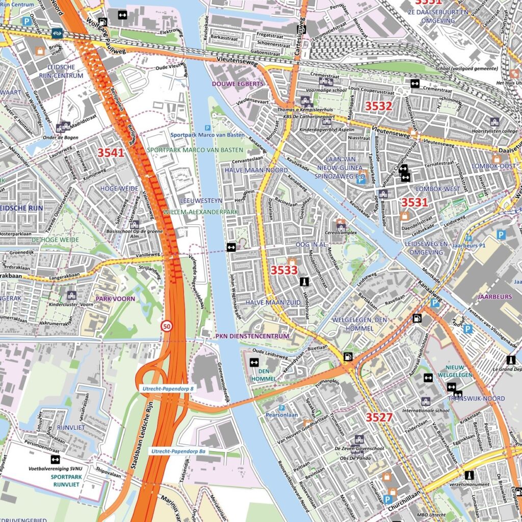 Kaart Utrecht | Stedenkaarten Nederland Vector Map