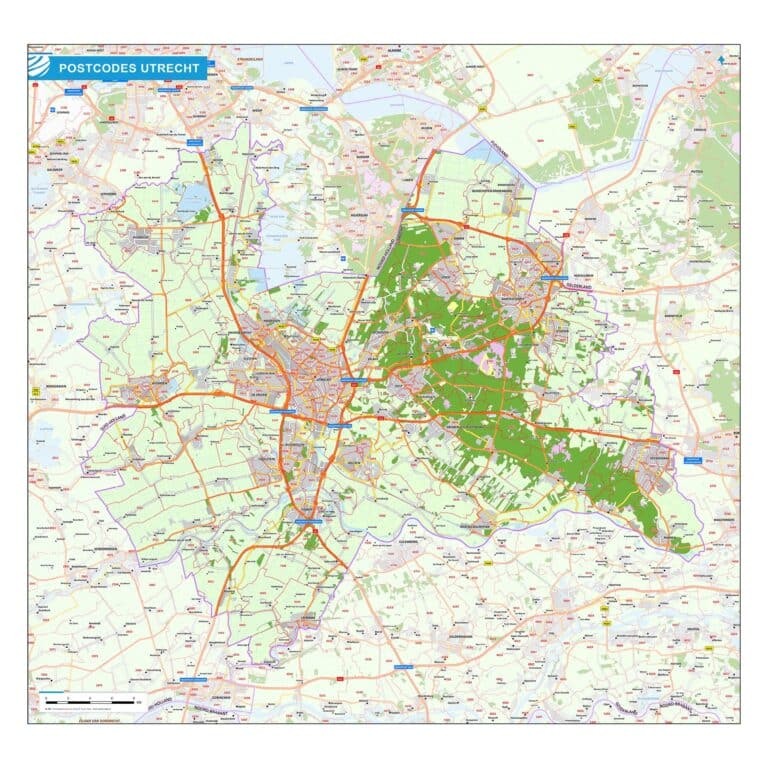 Postcodekaart Provincie Utrecht Provinciekaarten Nederland Vector Map 9445