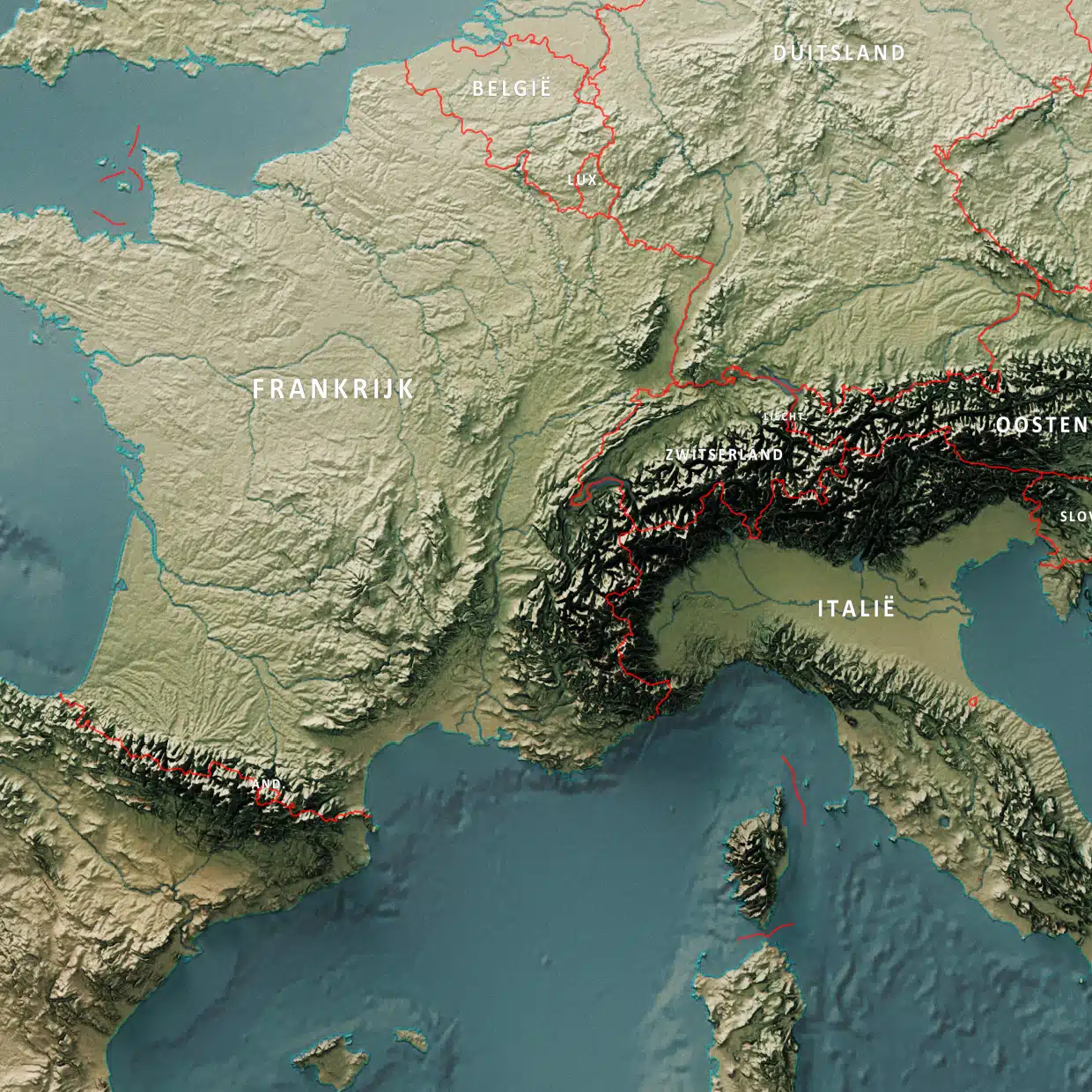 3D Kaart Europa - Afbeelding 2