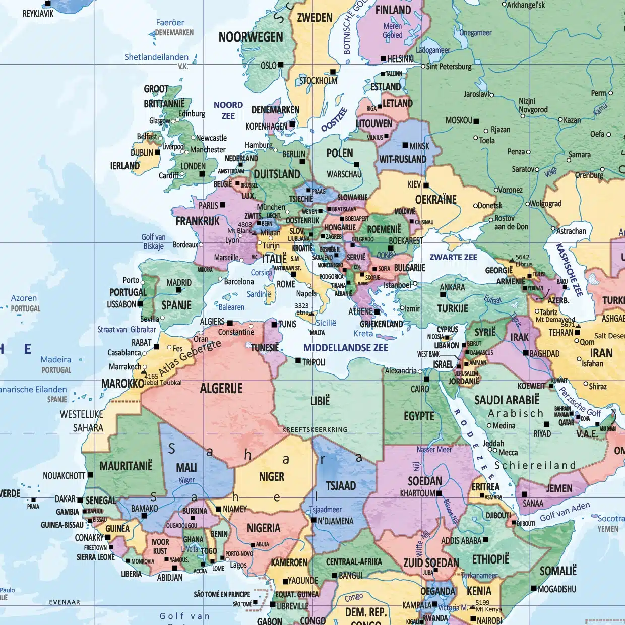 Staatkundige wereldkaart - Afbeelding 2