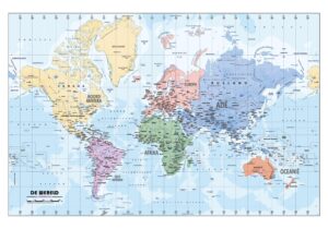 Wereldkaart continenten