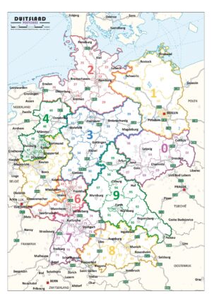 2-Cijferige postcodekaart Duitsland