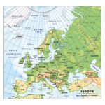 Schoolkaart Europa natuurkundig