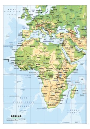 Schoolkaart Afrika natuurkundig