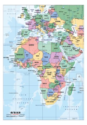 Schoolkaart Afrika staatkundig