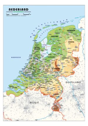 Schoolkaart Nederland natuurkundig