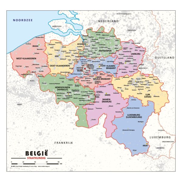 Schoolkaart Belgie staatkundig