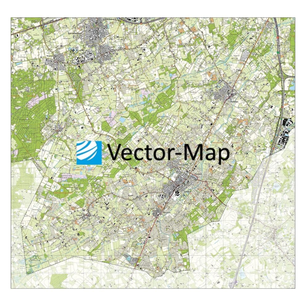 Topografische Kaart Zundert | Gemeente Plattegronden Vector Map