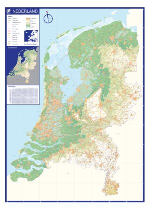 Wegenkaart Nederland natuurkundig