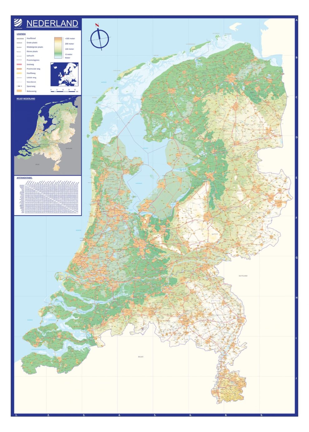 Kaart Waterschappen Nederland | Landkaarten Vector Map