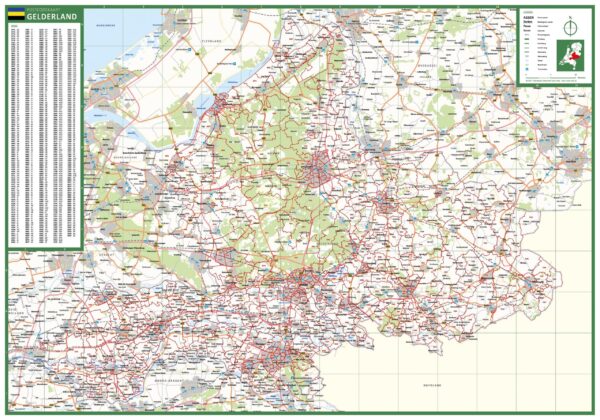 Postcode provinciekaart Gelderland