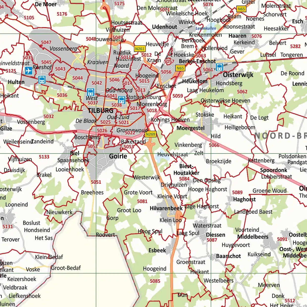 NL 1131 Postcodekaart Noord-Brabant_DETAIL