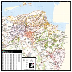 Gekleurde postcodekaart Groningen
