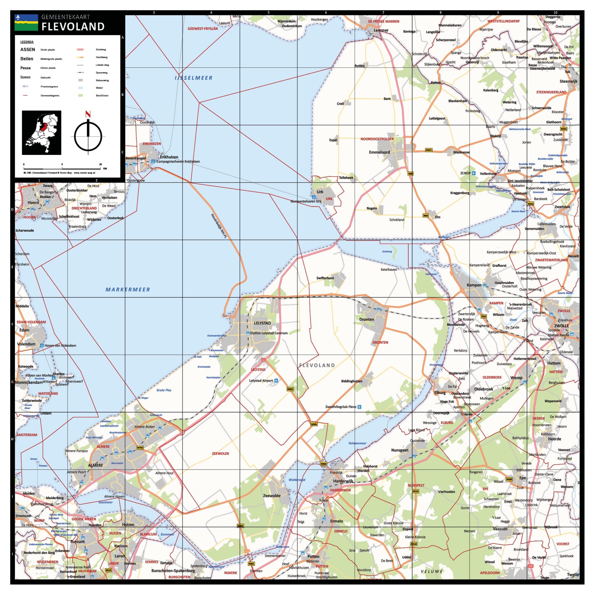 Gemeentekaart Flevoland | Provinciekaarten Nederland Vector Map