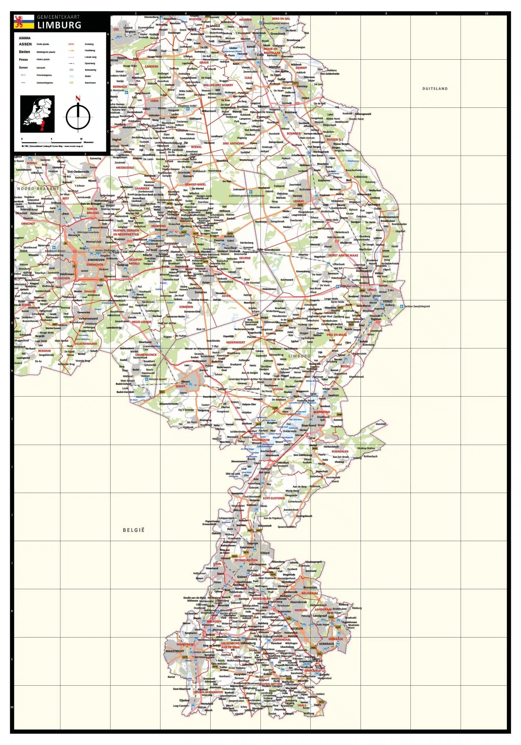 Gemeentekaart Limburg