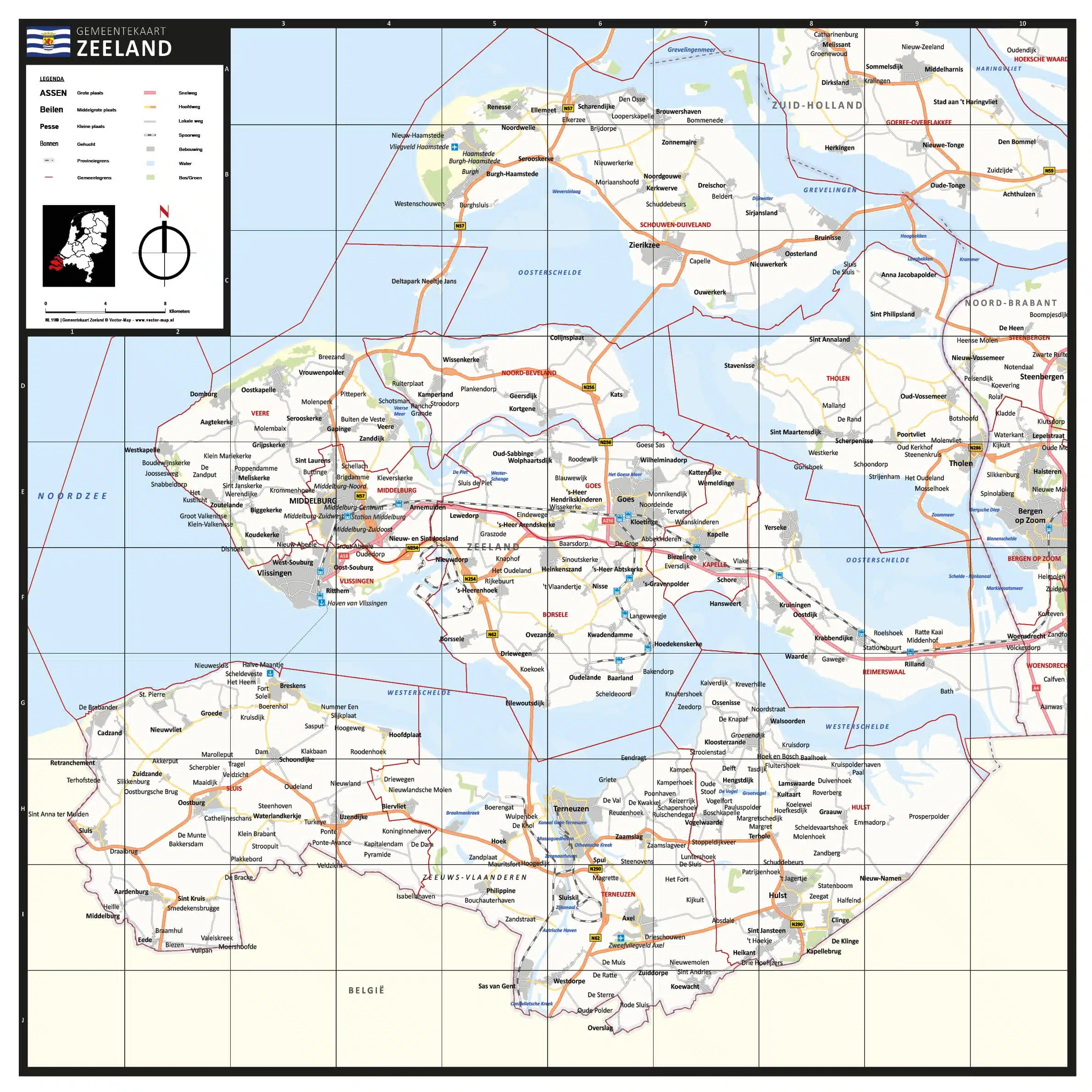 Gemeentekaart Zeeland