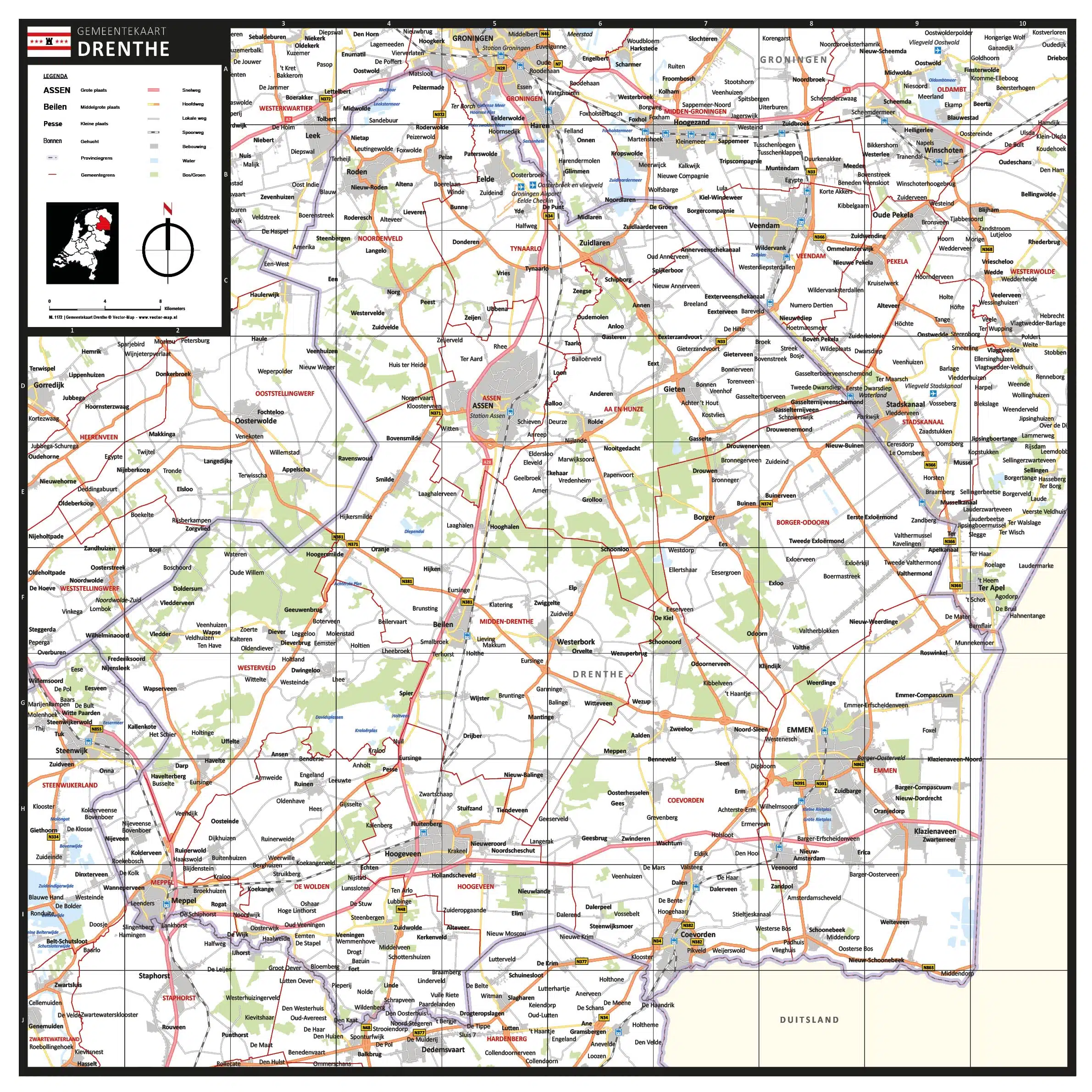 Gemeentekaart Drenthe