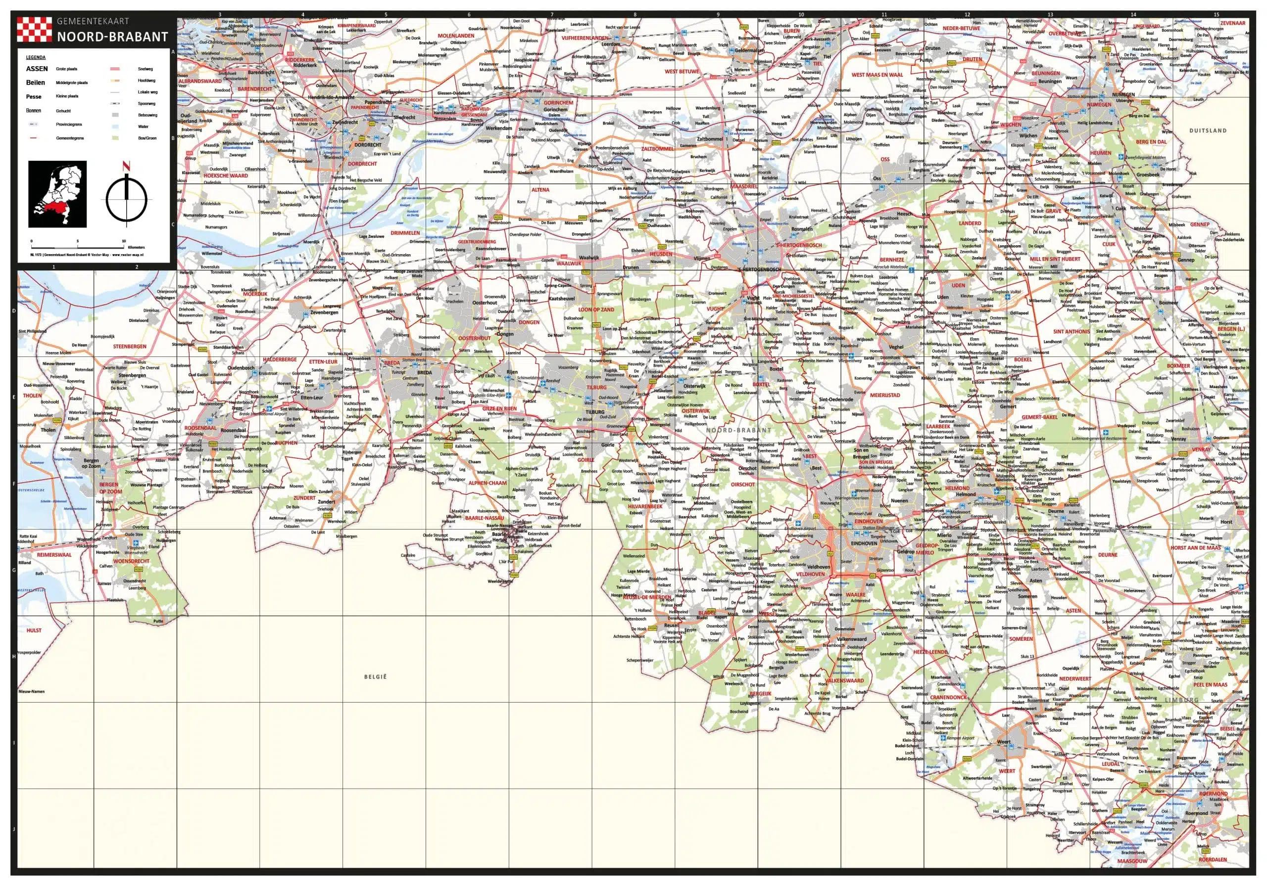 Gemeentekaart Noord-Brabant