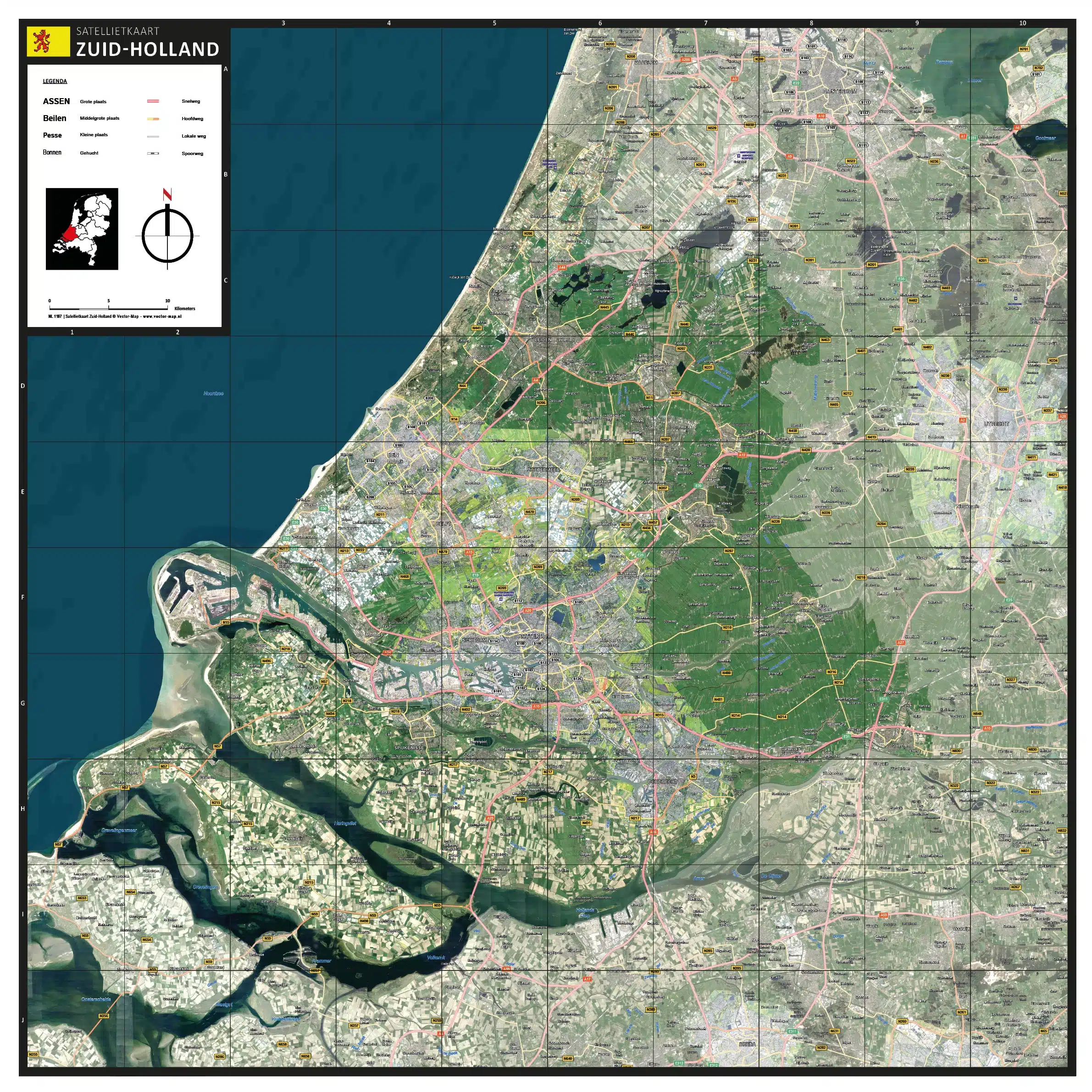 Satellietkaart Zuid-Holland