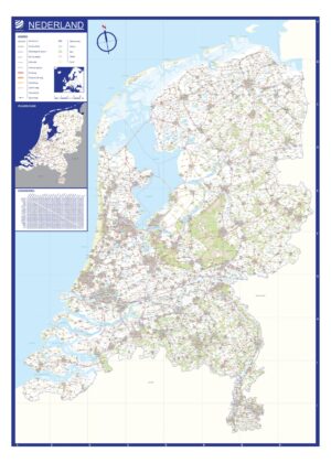 Gedetailleerde wegenkaart Nederland