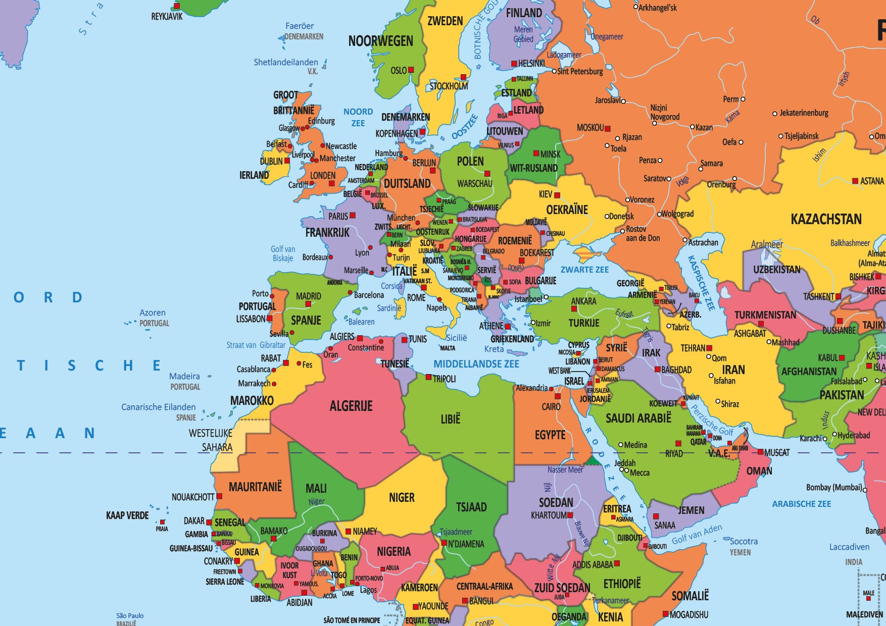 dubbellaag Additief steekpenningen Schoolkaart Wereld 1202 - Wereldkaarten collectie Vector-Map