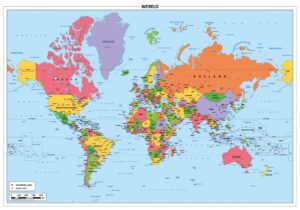 Schoolkaart Wereld 1202