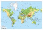 Schoolkaart Wereld natuurkundig 1203