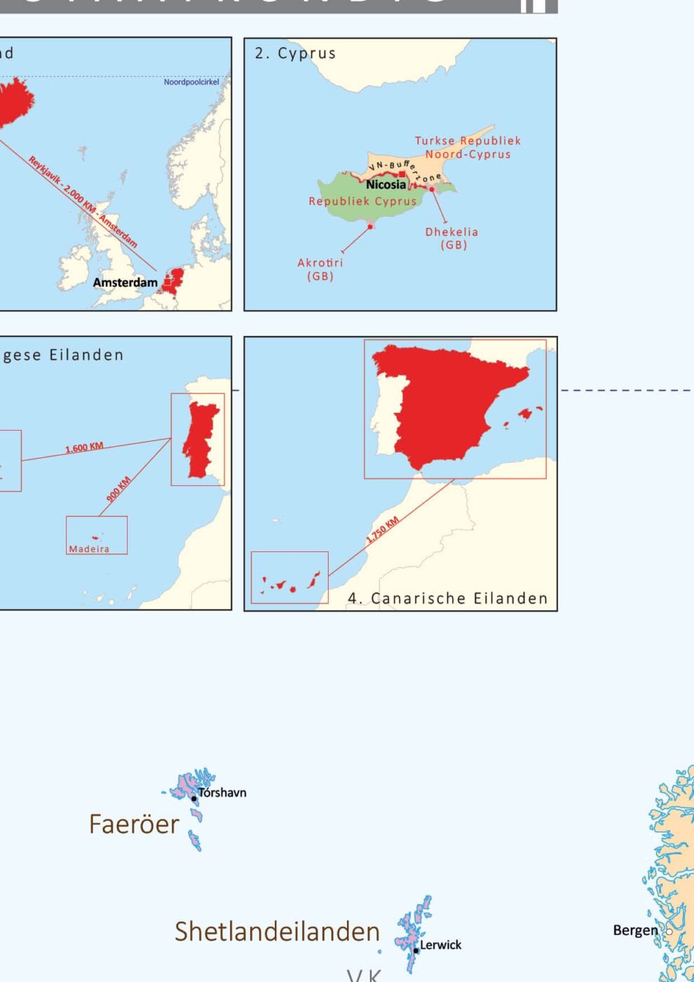 Schoolkaart Europa Staatkundig | Europa Kaarten Vector Map